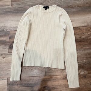 Kenneth Cole Cream Long Sleeve Top